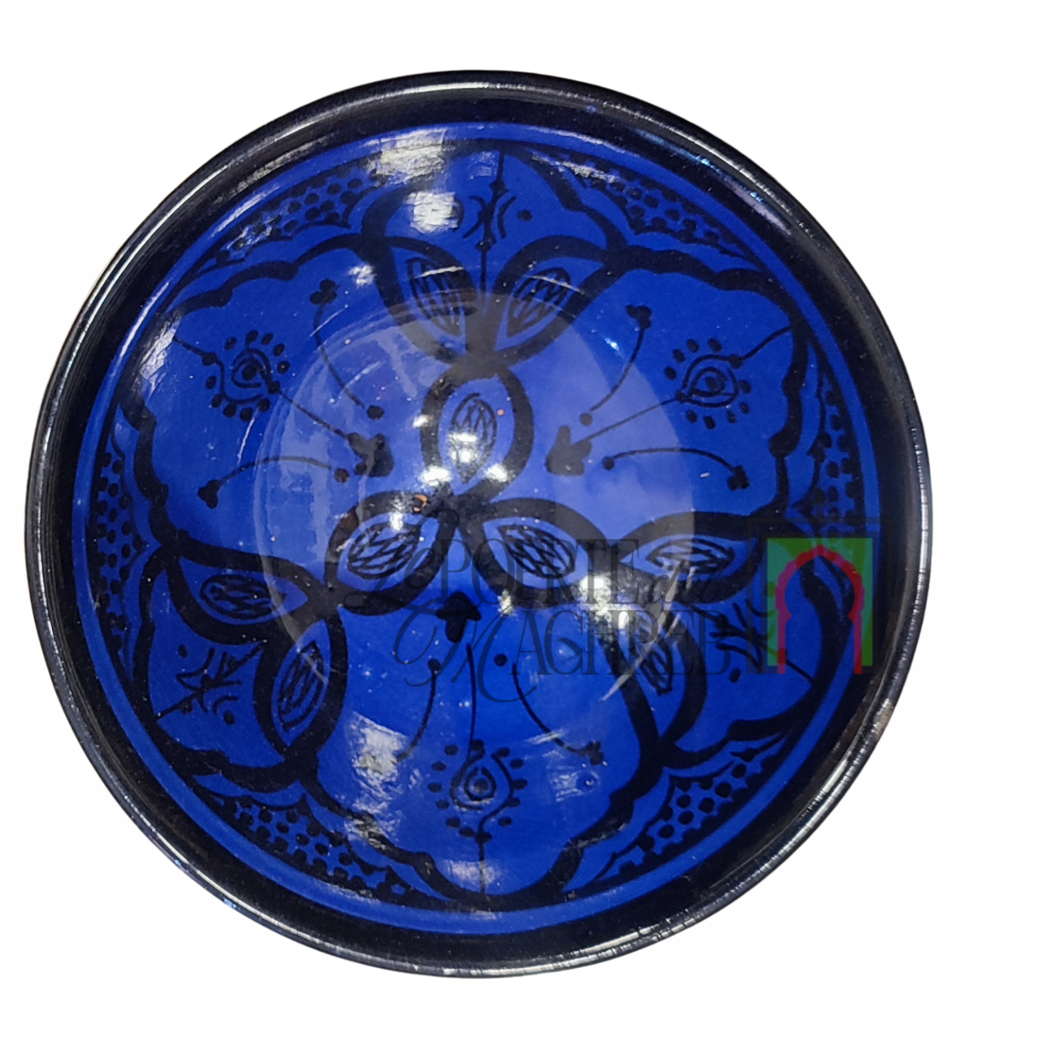 Ciotola artigianale marocchina di Safi - dipinta a mano in terracotta blu