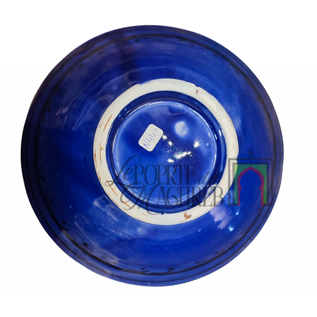 Ciotola artigianale marocchina di Safi - dipinta a mano in terracotta blu
