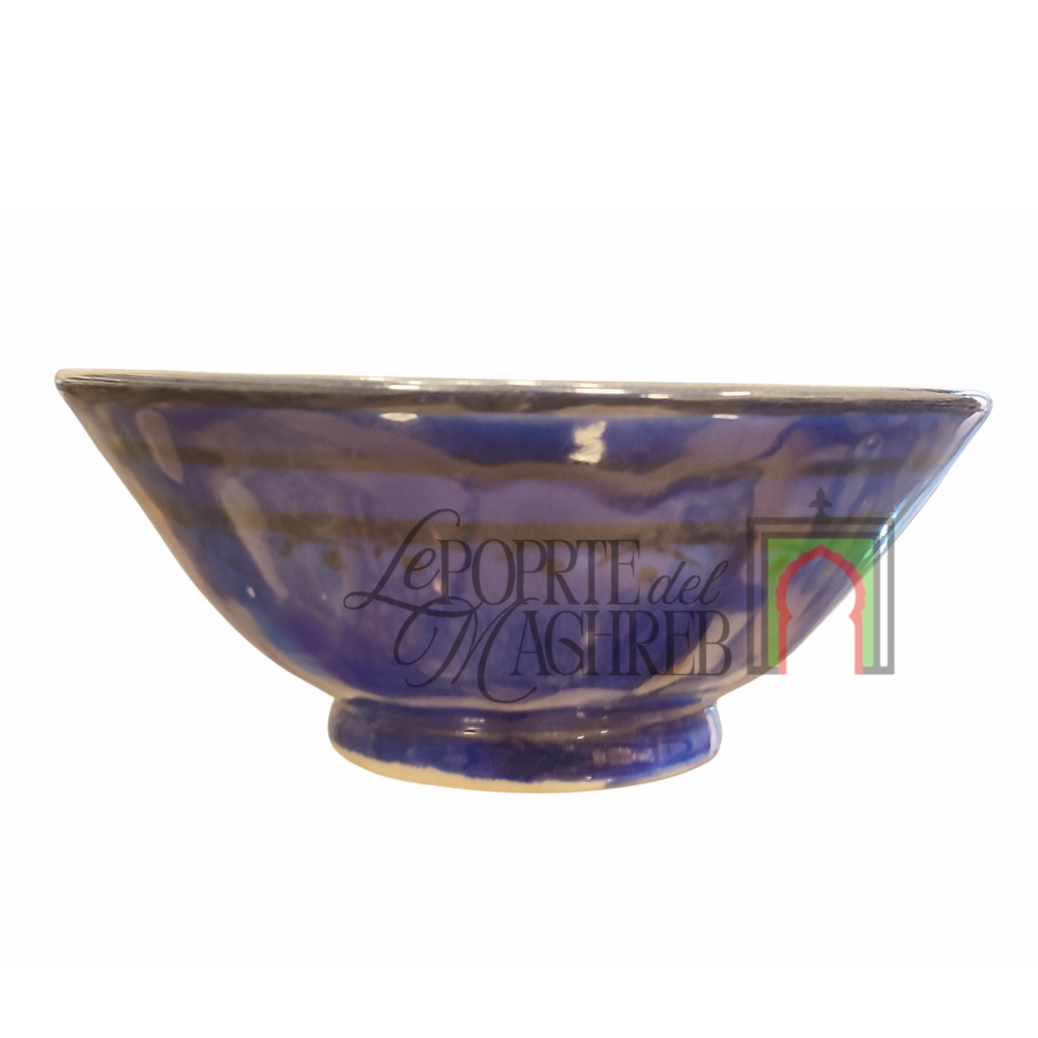 Ciotola artigianale marocchina di Safi - dipinta a mano in terracotta blu