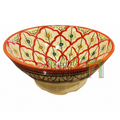 Ciotola artigianale marocchina di Safi - dipinta a mano in terracotta multicolore
