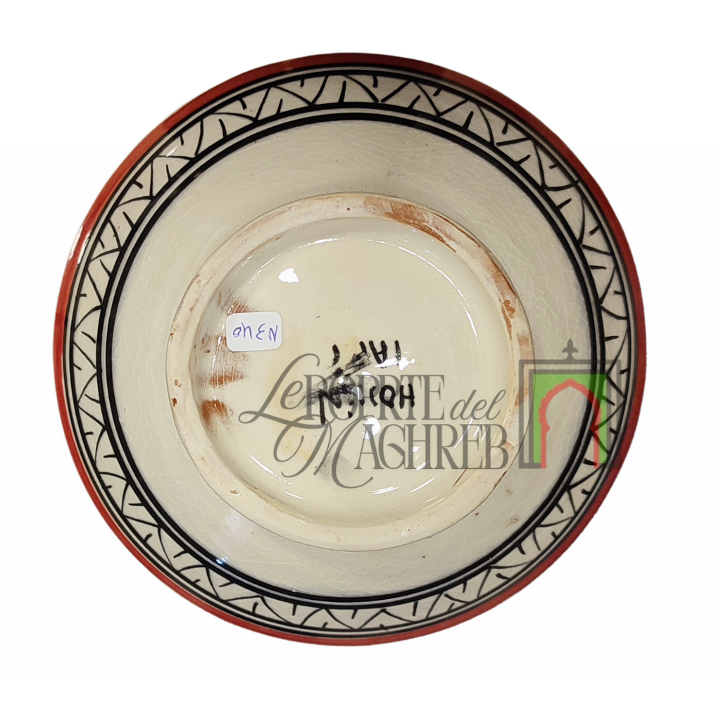 Ciotola artigianale marocchina di Safi - dipinta a mano in terracotta multicolore