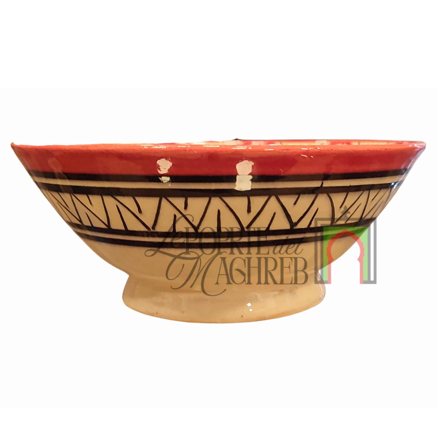 Ciotola artigianale marocchina di Safi - dipinta a mano in terracotta multicolore