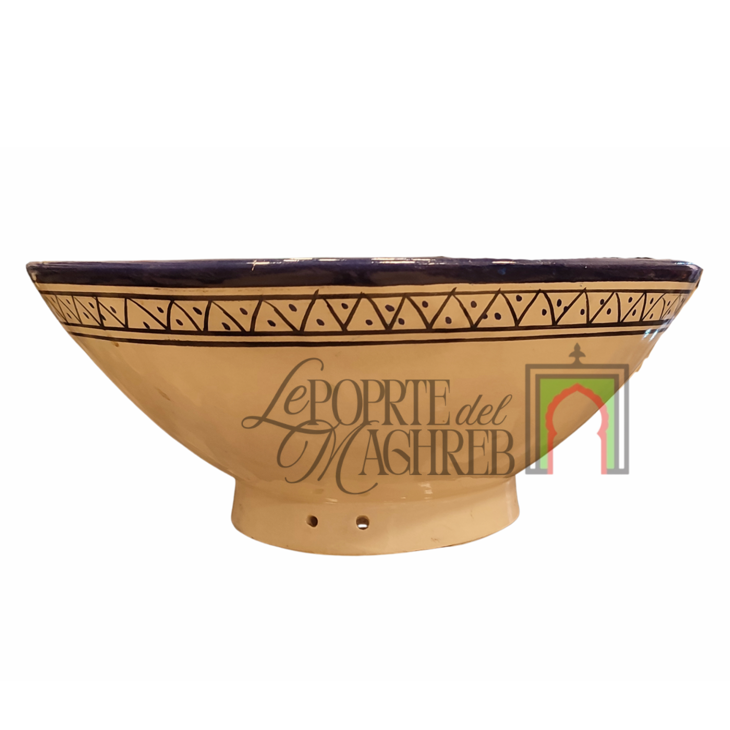 Ciotola artigianale marocchina di Safi - dipinta a mano in terracotta multicolore