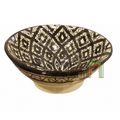 Ciotola artigianale marocchina di Safi - dipinta a mano in terracotta nero e beige