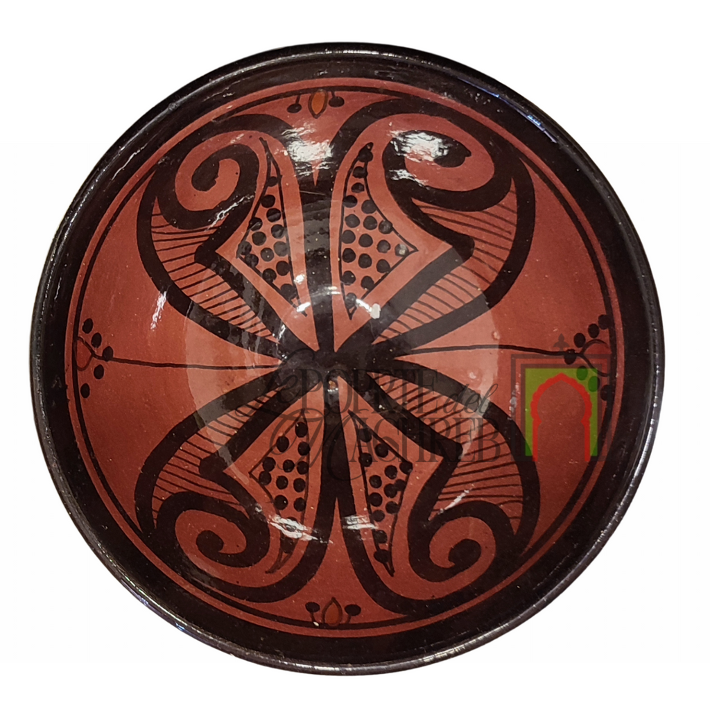 Ciotola artigianale marocchina di Safi - dipinta a mano in terracotta rossa