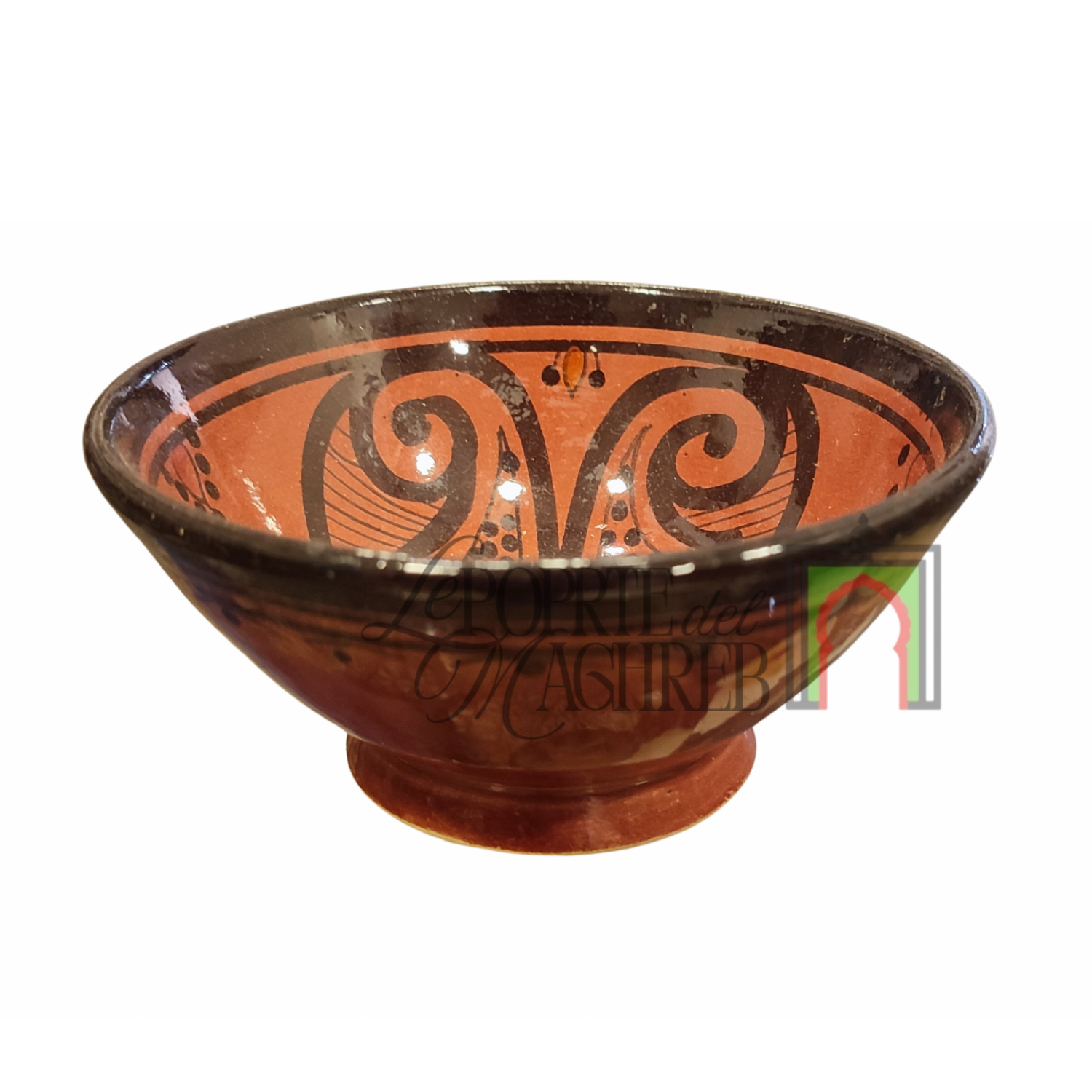 Ciotola artigianale marocchina di Safi - dipinta a mano in terracotta rossa