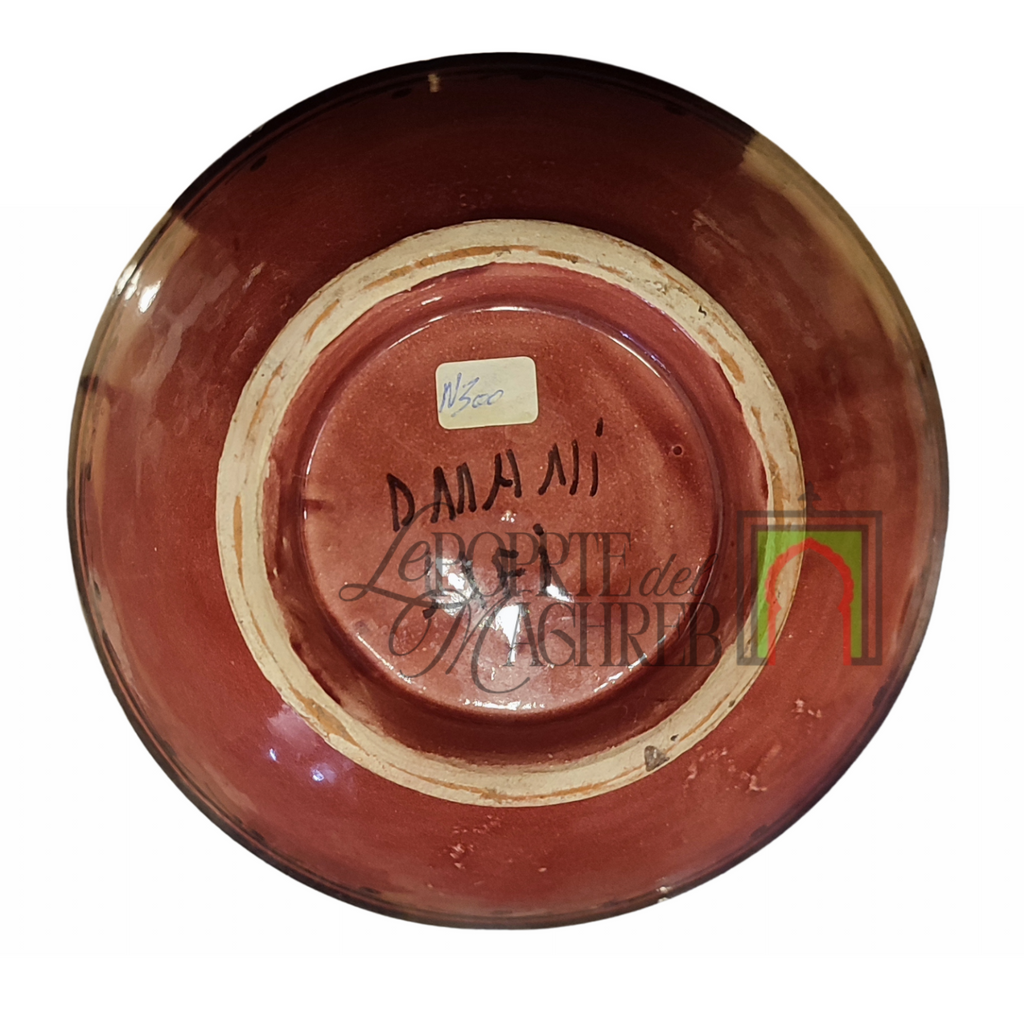 Ciotola artigianale marocchina di Safi - dipinta a mano in terracotta rossa
