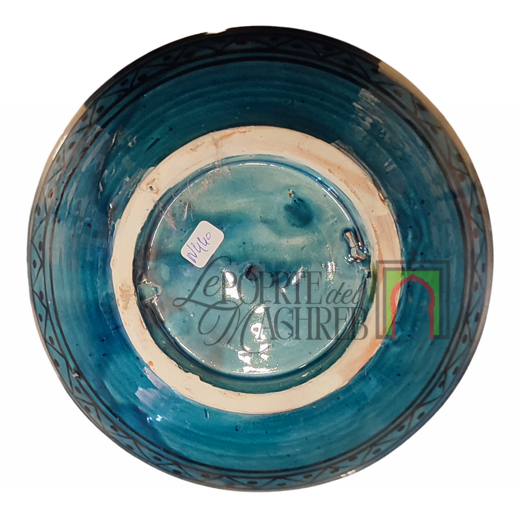 Ciotola artigianale marocchina di Safi - dipinta a mano in terracotta turchese