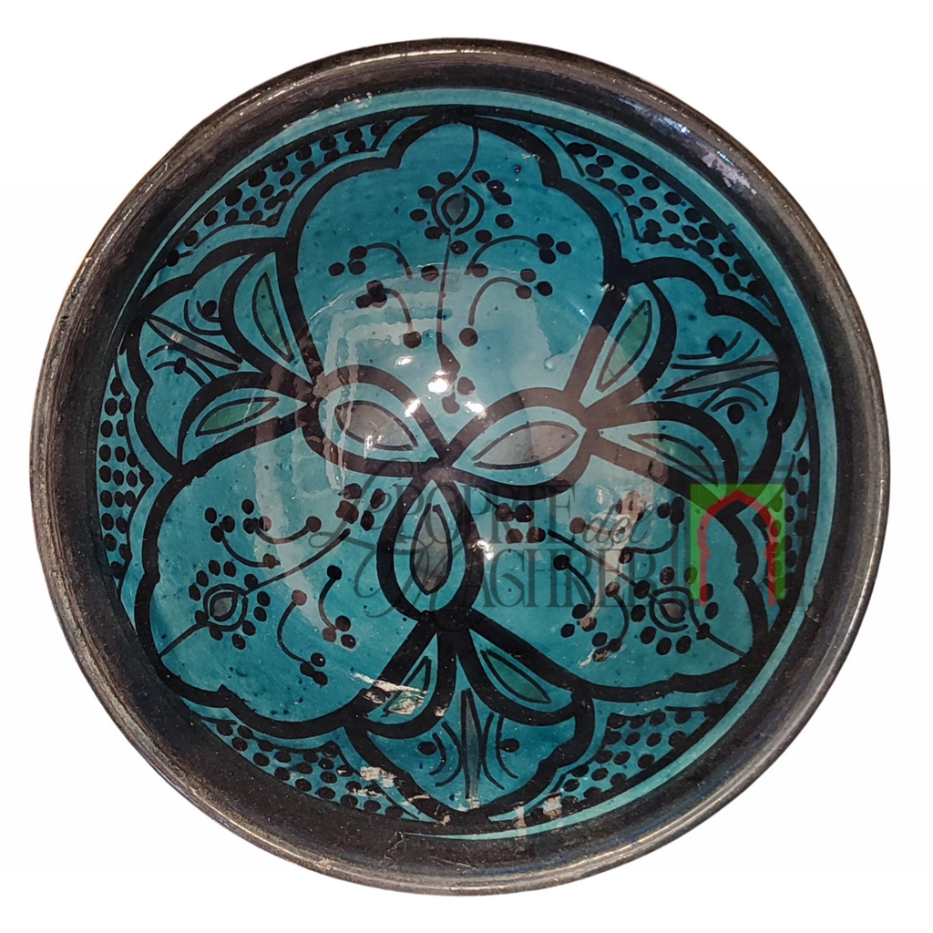 Ciotola artigianale marocchina di Safi - dipinta a mano in terracotta turchese
