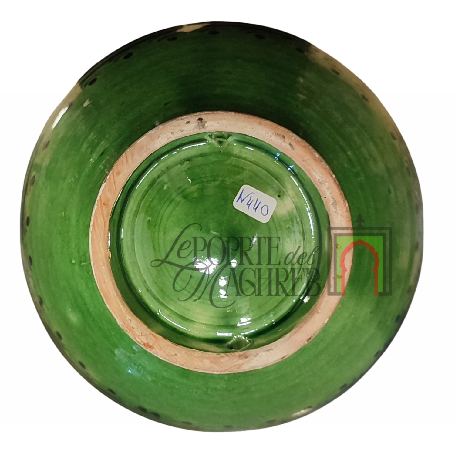 Ciotola artigianale marocchina di Safi - dipinta a mano in terracotta verde