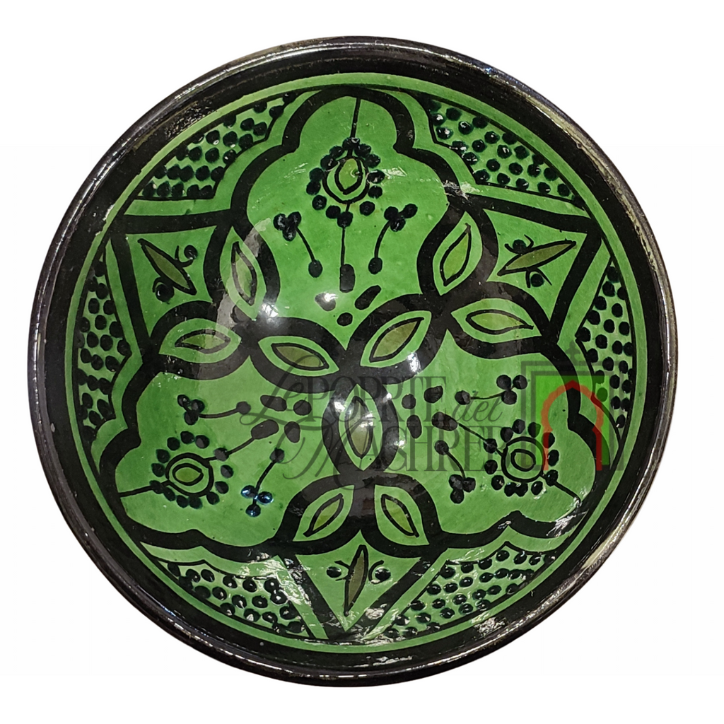 Ciotola artigianale marocchina di Safi - dipinta a mano in terracotta verde
