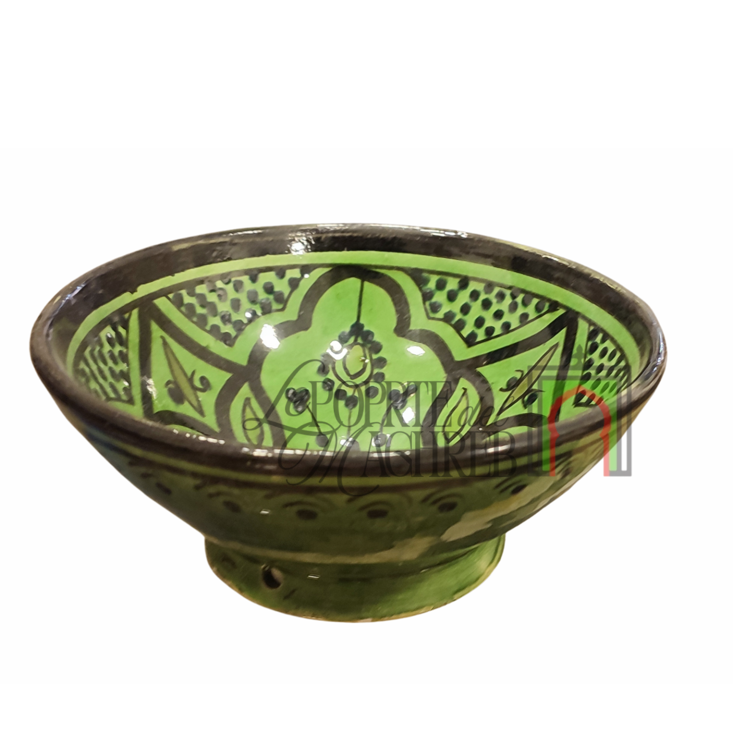 Ciotola artigianale marocchina di Safi - dipinta a mano in terracotta verde