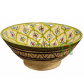 Ciotola artigianale marocchina di Safi - dipinta a mano in terracotta verde multicolore