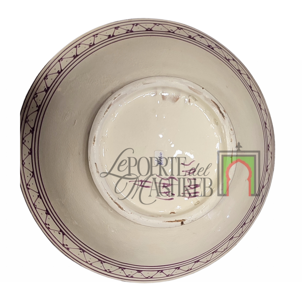Ciotola artigianale marocchina di Safi - dipinta a mano in terracotta viola
