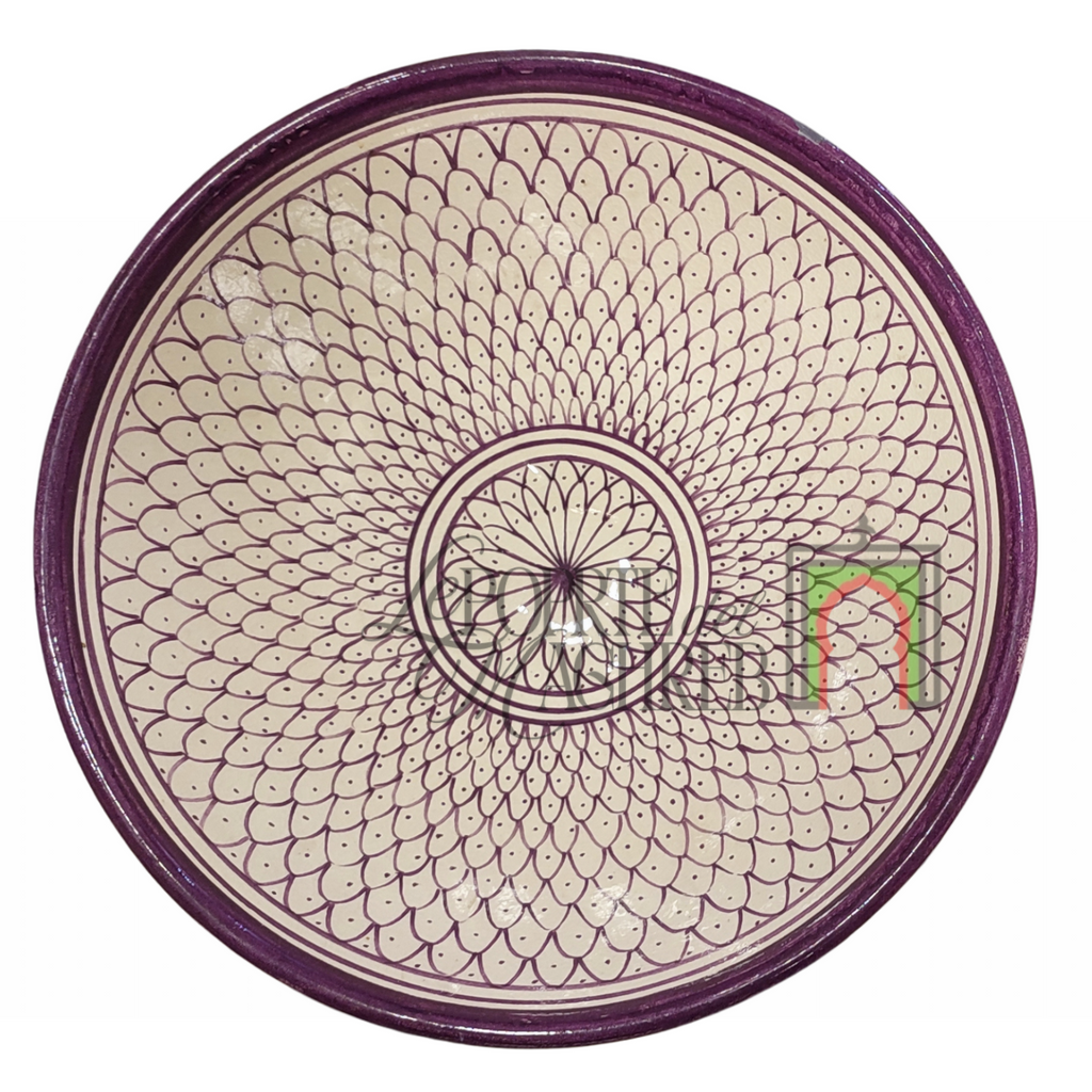 Ciotola artigianale marocchina di Safi - dipinta a mano in terracotta viola