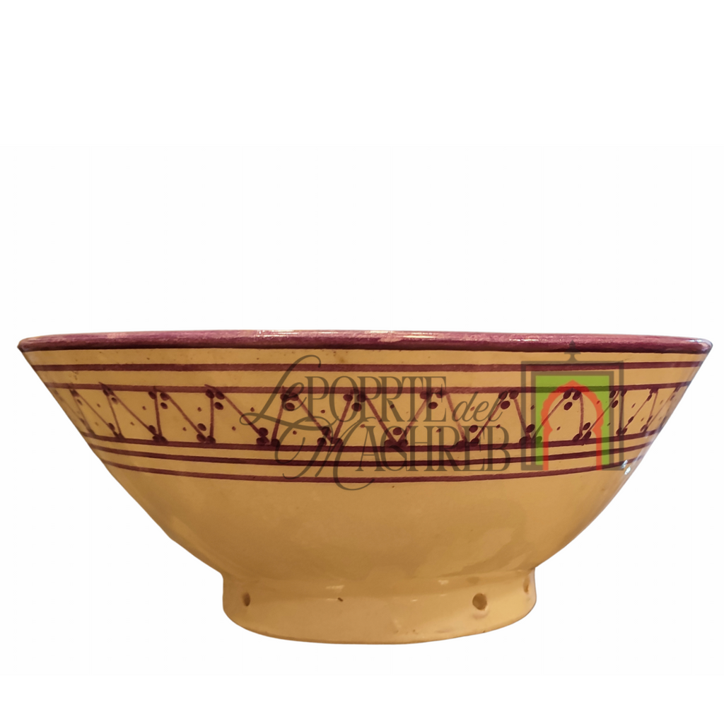 Ciotola artigianale marocchina di Safi - dipinta a mano in terracotta viola