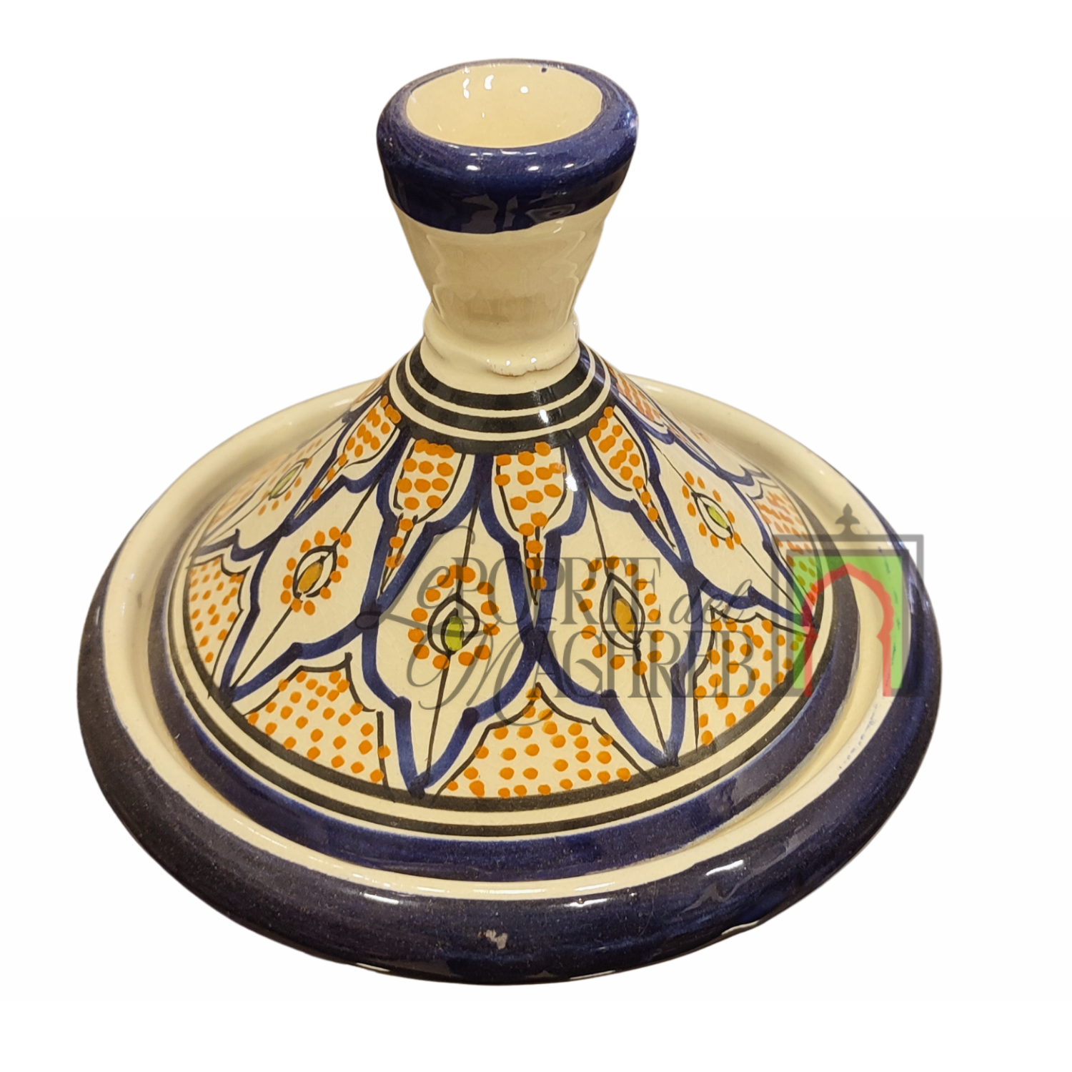 Tajine artigianale marocchino di Safi - dipinto a mano in terracotta multicolore #1